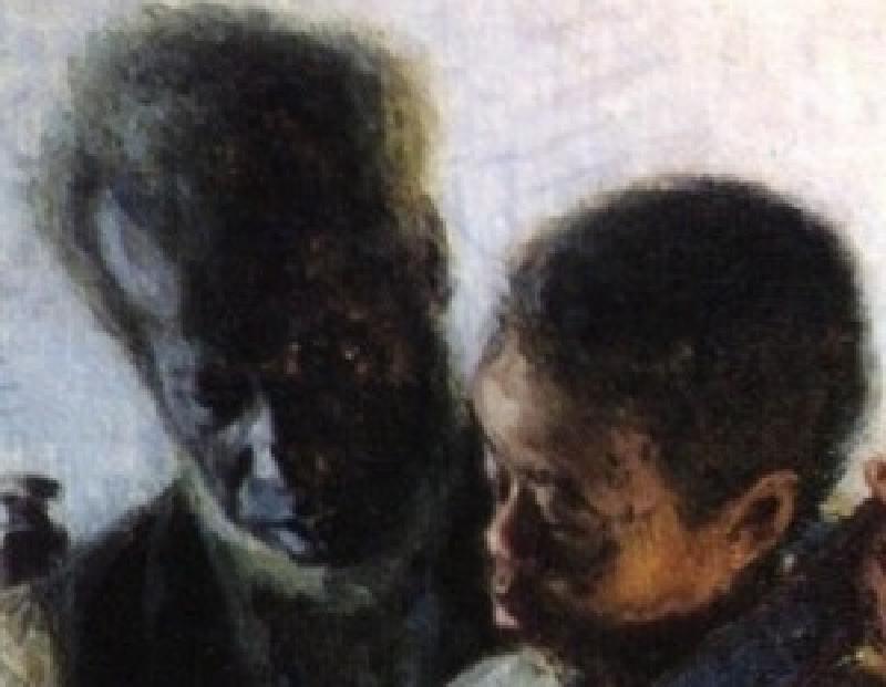 Tanner, The Banjo Lesson, 1893, detail-faces