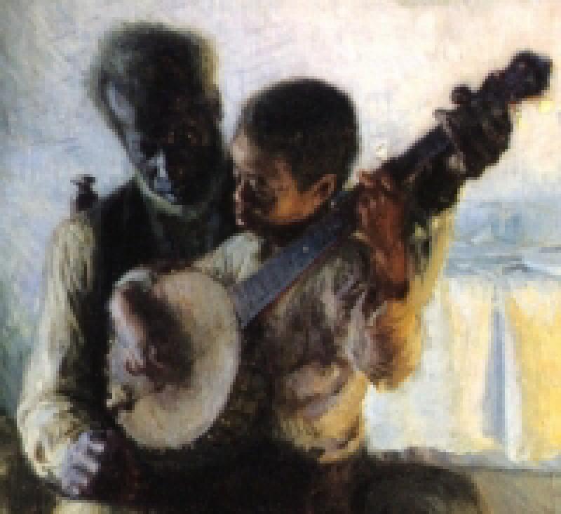 Tanner, The Banjo Lesson, 1893, detail-musicians